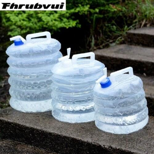 5L-15L Outdoor Collapsible Water Bag Camping Foldable Water Containers Drinking Multifunction Telescopic Storage Water Bottle