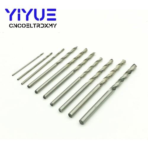 10pcs/lot Micro High Speed Steel HSS Straight Shank Mini Twist Drill Bits Hand Drill Rotary Power DIY Tools 0.8-3.0MM