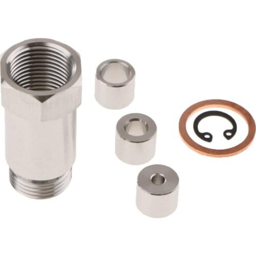 Univerial 1 Set M18x1.5mm O2 Oxygen Sensor Bung Extension Spacer Extender Stainless Steel 304 New