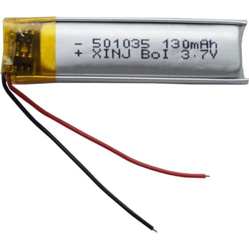 XINJ 3.7V 130 mAh Polymer Li Lithium Battery Lipo 501035 For MP3 Music Player Driving Recorder GPS Sat Nav Recording Pen