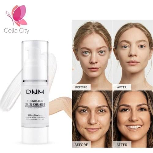 Cella City color changing foundation 30ml make up base full coverage liquid base waterproof foundation cream natural makeup
