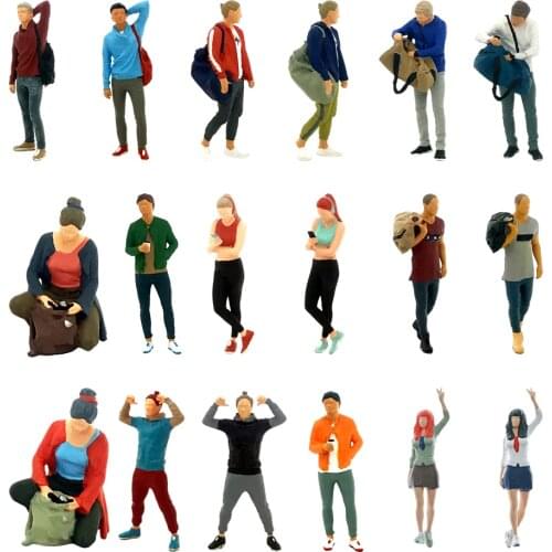 1:64 Diorama Sports Woman Man Figure People Doll for Accessories