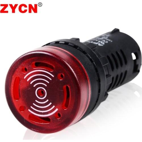 Buzzer Beep Alarm Indicator AD16-22SM 12V 24V 220V 22mm Flash Signal Light Red LED Active Red Green Yellow Panel Mount 1PC