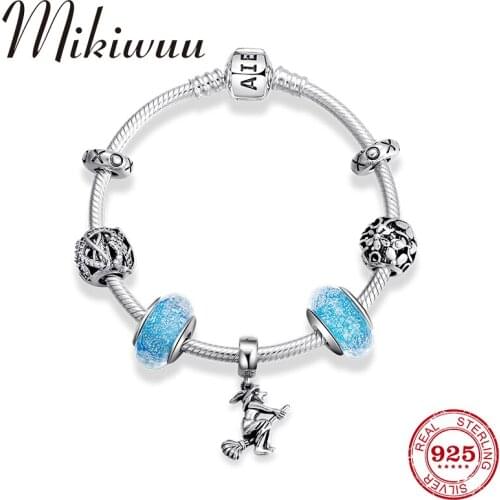 100% 925 Sterling Silver witch flower love letter beads Charm Bracelets & Bangles for Women Wedding/Party Gift Female Jewelry