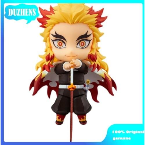 100% Original: Anime Demon Slayer Rengoku Kyoujurou Q version figma PVC Action Figure Anime Figure Model Toys Figure Doll Gift