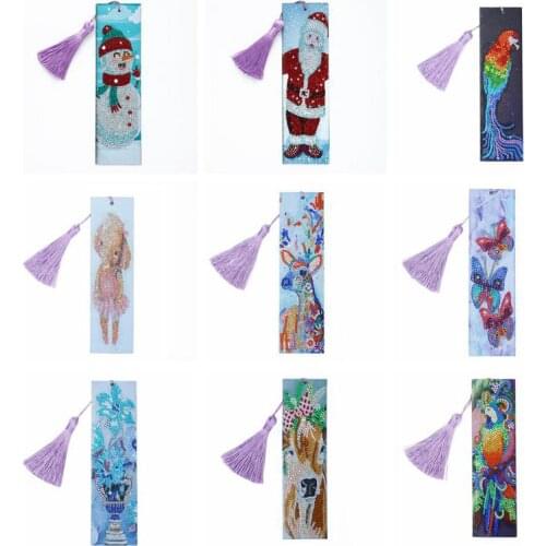 5D Diamond Painting Tassel Bookmarks Craft Decoration Round Drill Diamond DIY Diamonds Painting Tassel Bookmark