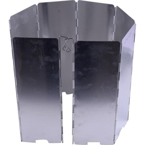 8 Large Plates Outdoor Camping Foldable BBQ Burner Windshield Gas Stove Wind Shield Screen Accessories