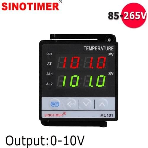 85~265Vac PT100 K Thermocouple Input 0-10V Analog Output Digital PID thermostat Temperature Controller for Heat Cool with Alarm