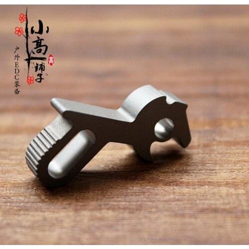 Titanium Alloy Mini 1911 Keychain Accessories EDC Bottle Opener Outdoor Multi-Purpose Tool