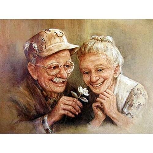 5D DIY Diamond Painting Full Square/Round Drill "Old Couple" 3D Rhinestone Embroidery Cross Stitch Gift Home Decor