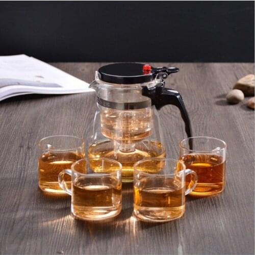 Tea Infuser Tea Pots Heat Resistant Glass Tea Set Chinese Tea Sets Two cups Kettle Coffee Glass Maker Convenient Office Tea Pot