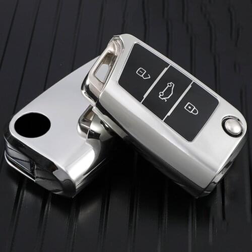 Tpu Car Key Case Cover For Vw Volkswagen Golf 7 Mk7 Tiguan Mk2 For Seat Ateca Leon Fr 2 Ibiza For Skoda Octavia A7 3 Button