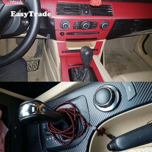 For BMW 5 Series E60 Accessories 2004 2006 2007 2010 Car Sticker Carbon Fiber Colour Pattern Interior Sticker Set Decal Trim