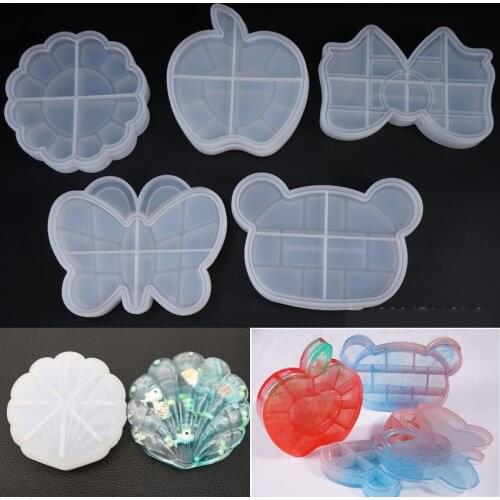 Apple Bear Butterfly Jewelry Box Epoxy Mould For Jewelry Making Cut Mold DIY Crystal Epoxy UV Gift Box Jewelry Tools Moulds