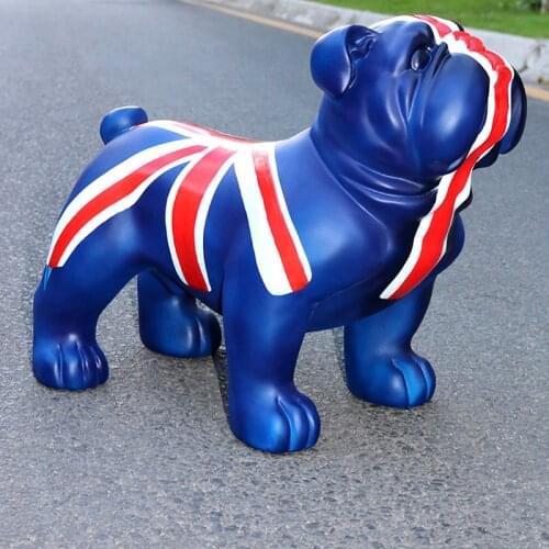EUROPEAN ORNAMENTS LARGE FORTUNE BRITISH BULLDOG SIMULATION DOG DECORATIONS SHOP OPENING HOUSEWARMING GIFTS