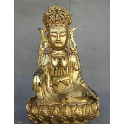 Purple Bronze Gilt Kwan-yin Guan Quan Yin Guanyin Boddhisattva Buddha Statue
