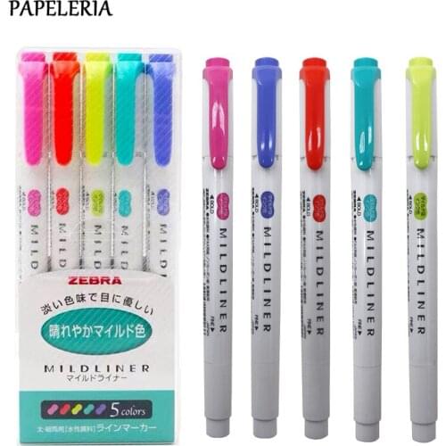 Japan Zebra Mild Liner Double Headed Fluorescent Pen Creative Highlighters Art Marker Pen Child Painting Tool School Supply