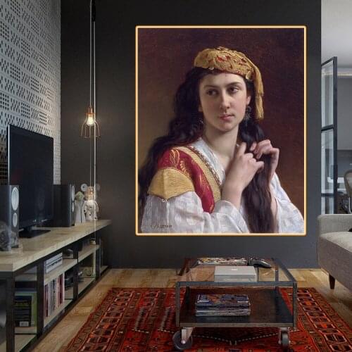 Holover Amable Lenoir"Greek Girl"Canvas Oil Painting Western Art Decor Poster Wall Art Aesthetic Home Room Decoration