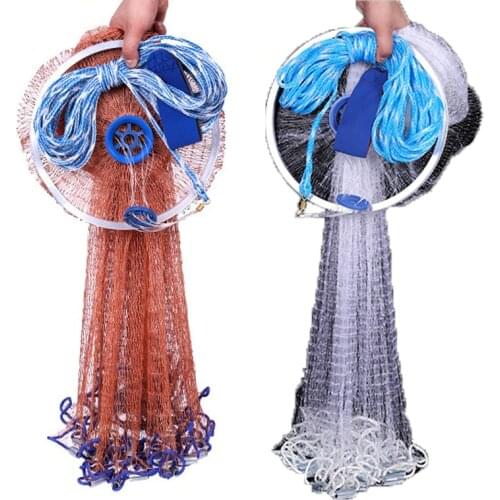 Finefish Cast nets 2.4M-4.2M with sinker and without USA Style Catch Fishing Net Small Mesh Fly Hand Throw Gill network