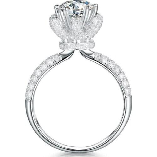 Classic Fashion High-end Single Diamond Wedding Ring Ladies Elegant Temperament Jewelry For Girlfriend Exquisite Jewelry Gift