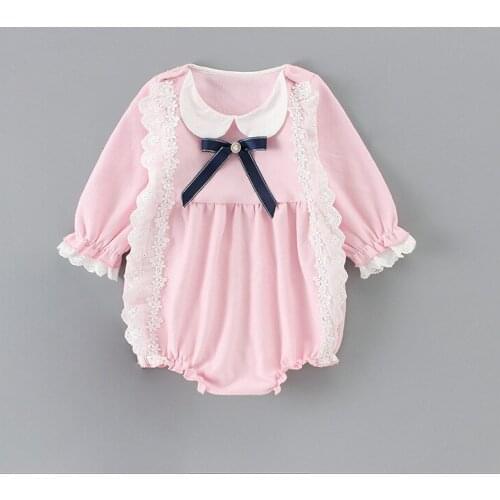 Newborn Infant Baby Girls Clothes Princess Long Sleeve Baby Bodysuit Cotton Baby Jumpsuit for 3 6 9 12M One Piece Clothing