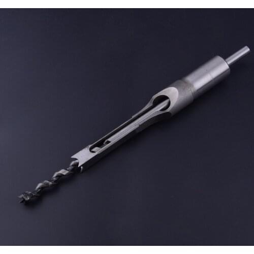 LETAOSK 3/8" High Hardness Square Hole Drill Mortising Chisel Saw DIY Woodworking Tool Bit Silver Carbon Steel