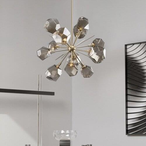 Simple post-modern chandelier creative glass Nordic model room living room dining bedroom light luxury lamp