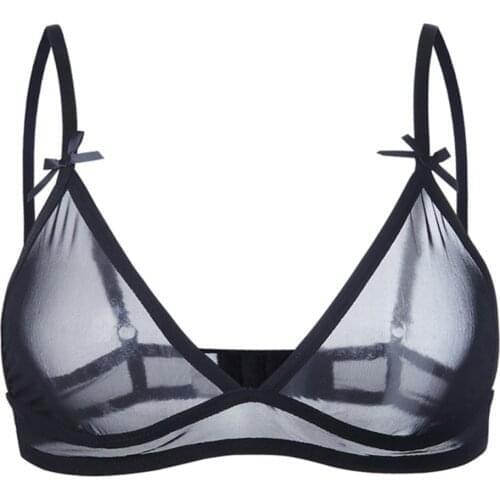 Fashion Mesh Bras Underwear Women Set Plus Size Lingerie Sexy Full Cup Ultrathin Transparent Bra Lace Bra Black Babydoll #W