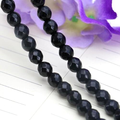 New! Bright Facet 7mm Black Onyx round loose beads,Fit DIY fashion bracelet necklace jewelry gift wholesale