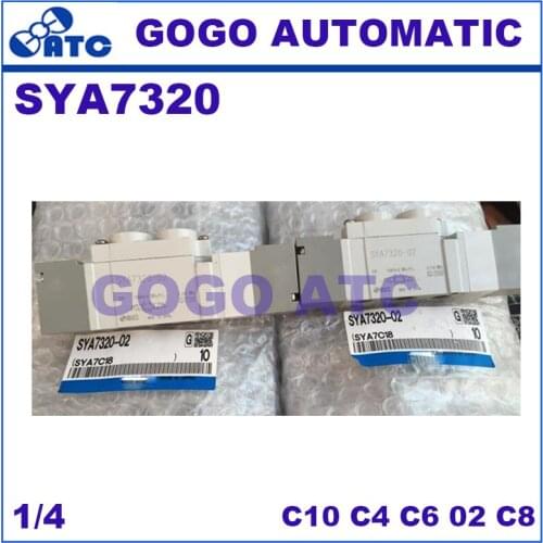 SMC type Air control valve SYA7320 pneumatic component 3 position single electromagnetic Air control valve C6 interface diameter