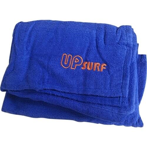 Surf poncho Wetsuit Changing Robe Poncho with hood for Swim, Beach sports 320GSM terry cloth 100% cotton oversize adult blue/bla