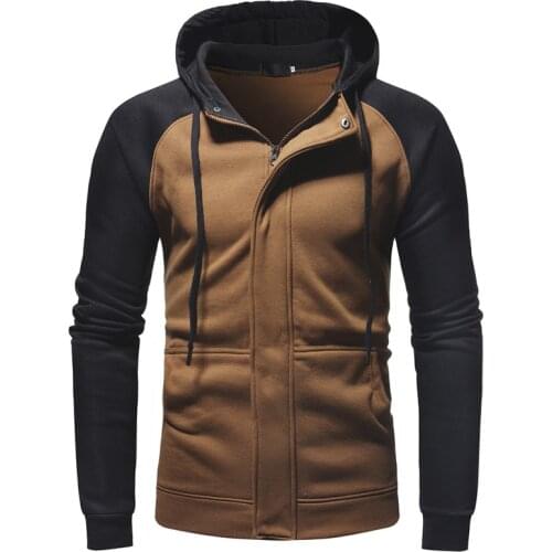 Casual Open Zipper Hooded Sweatshirt Men Spring Autumn Fashion Slim Hoodies Sweatshirts Male England Style