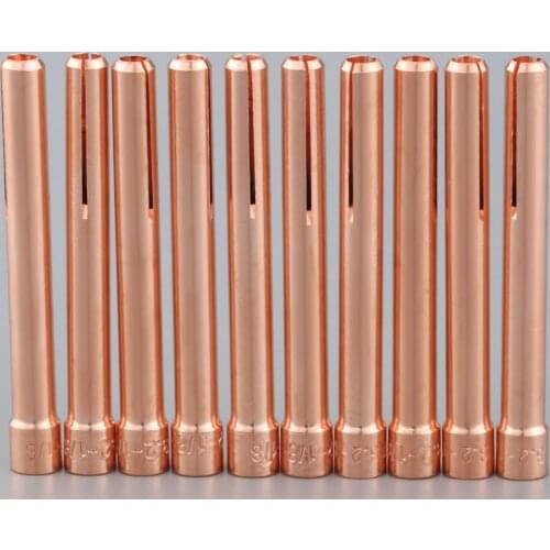 10N25 1/8" 3.2mm Plasma Cutting Consumable Parts TIG Collet Tips For SR PTA DB WP 17 18 26 TIG Welding Torch 10PK