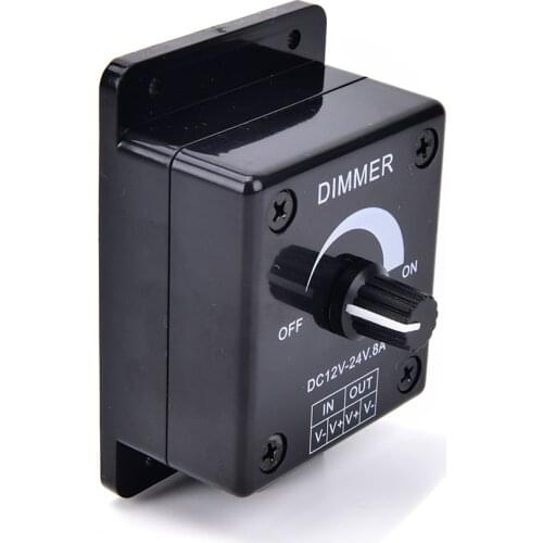 Black LED Dimmer Switch Lamp Bulb Strip Driver Single Color Light Power Supply Controller DC 12V 24V 8A