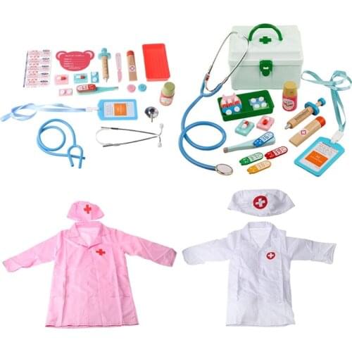 Pretend Doctor Play Wooden Toys for Children Role Playing Doctor Nurse Game 97BC