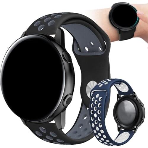 Silicone Watch Band For Smart Watch Gear s3 22mm Dual Color Round Hole Rubber Sport Watch Strap Replacement Bracelet Wrist