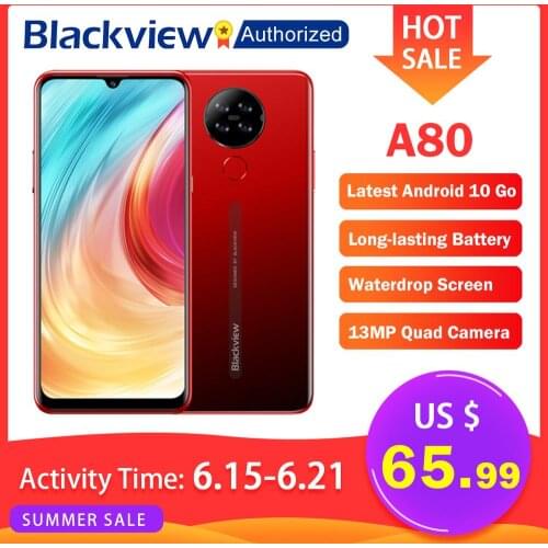 Blackview A80 Quad Rear Camera Octa Core 2GB+16GB Mobile Phone 6.21" incell 4200mAh 4G Celular Smartphone Android 10 Go OS OTG