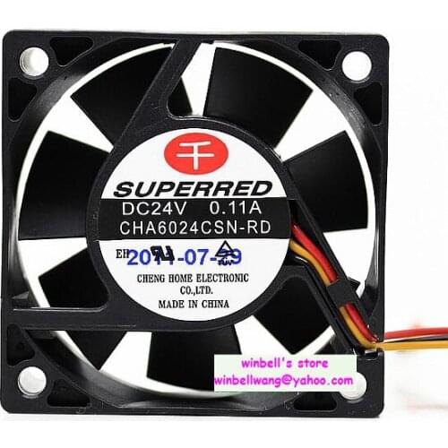 Brand new 60*60*25mm 6cm 24V frequency converter fan 0.11A 3wires