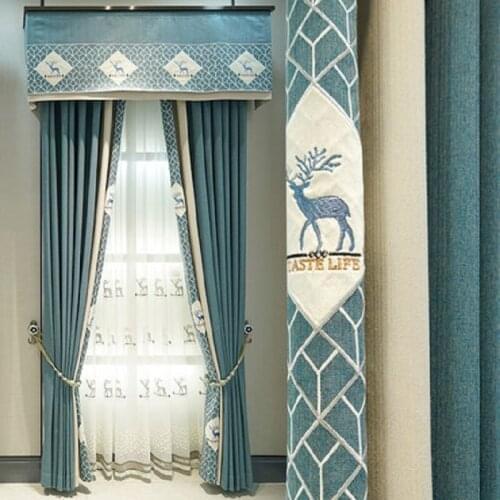 Modern simple style embroidered window screen Customized finished yarn Curtains for Living dining room bedroom
