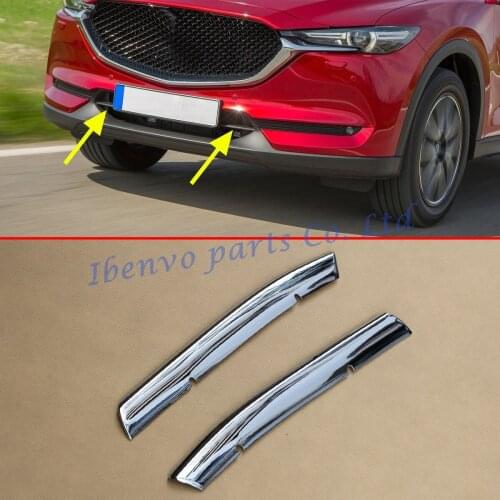 Car Styling Bumper Air-inlet Grille Trims Chrome Grill Strips For Mazda CX-5 2017+ CX5 2 Generation 2Pcs/Kits Faced Accessories