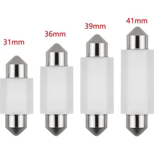 2PCS C5W Led 31mm 36mm 39mm 41mm Car Interior Light Festoon 2SMD 3030 COB Reading Bulbs Dome Map Lamp White DC 12V-24V