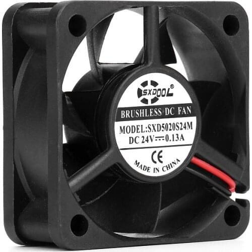 SXDOOL SXD5020S24M 50mm 50*50*20MM DC12V 0.13A 2-pin axial cooling fan 5500rpm 18.5cfm