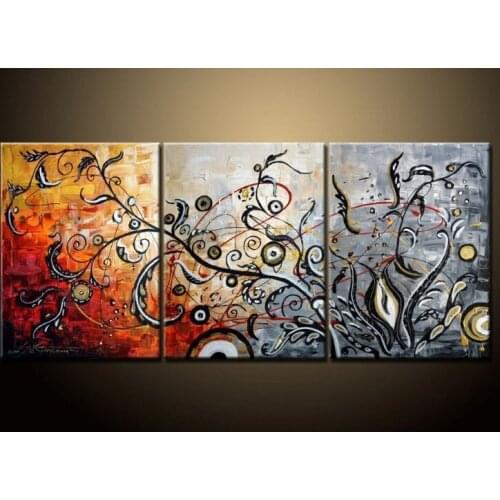 TheChanges the sky 3 piece canvas wall art abstract oil paintings modern pictures for home decoration