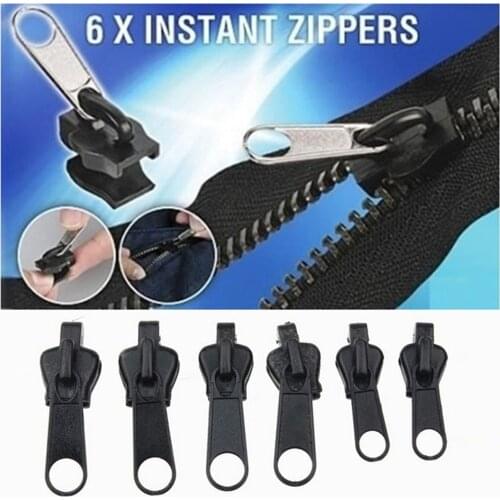Popular 6pcs/set S/M/L sizes Universal Zipper Zip Slider Rescue Instant Repair Kit Zip Closure Replacement for Household Sewing