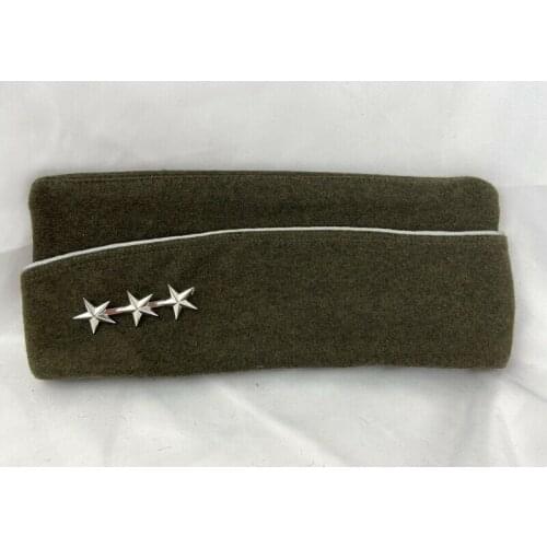 WWII WW2 US ARMY OFFICERS WOOL GARRISON CAP HAT 3 STAR LIEUTENANT GENERAL RANK BADGE military hat WAR REENACTMENTS