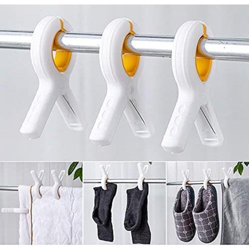 Durable 6pc Plastic Clothes Pegs Beach Towel Clip Plastic Quilt Peg for Laundry Sunbed Lounger Clothespin Laundry Storage Tools