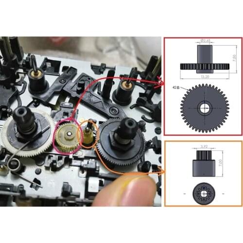 1pc Cassette Winding Tape Deck Opening Gear for Panasonic Sony Combined Acoustics