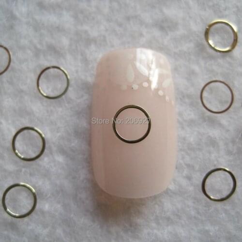 MS293-2 100pcs Gold Cute 5*5MM Circle Metal Sticker Nail Art Metal Sticker Nail Art Decoration Non-adhesive Sticker