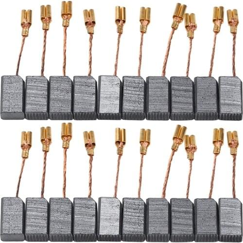 20pcs Graphite Copper Carbon Motor Brushes Mayitr For 100mm Angle Grinder Electric Drill Hammer Power Tool Accessories 6*8*14mm