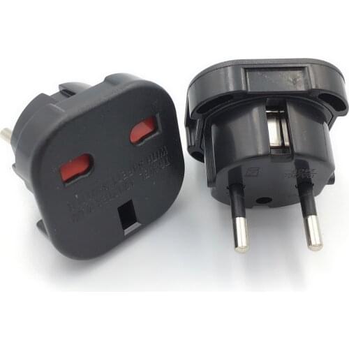 EU Plug Adapter British UK To EU Euro Travel Adapter Electrical Plug Converter Outlets AC Power Cable Socket